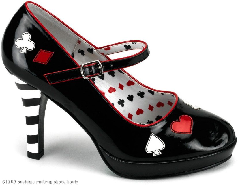 Sexy Queen of Hearts Adult Shoes - Click Image to Close