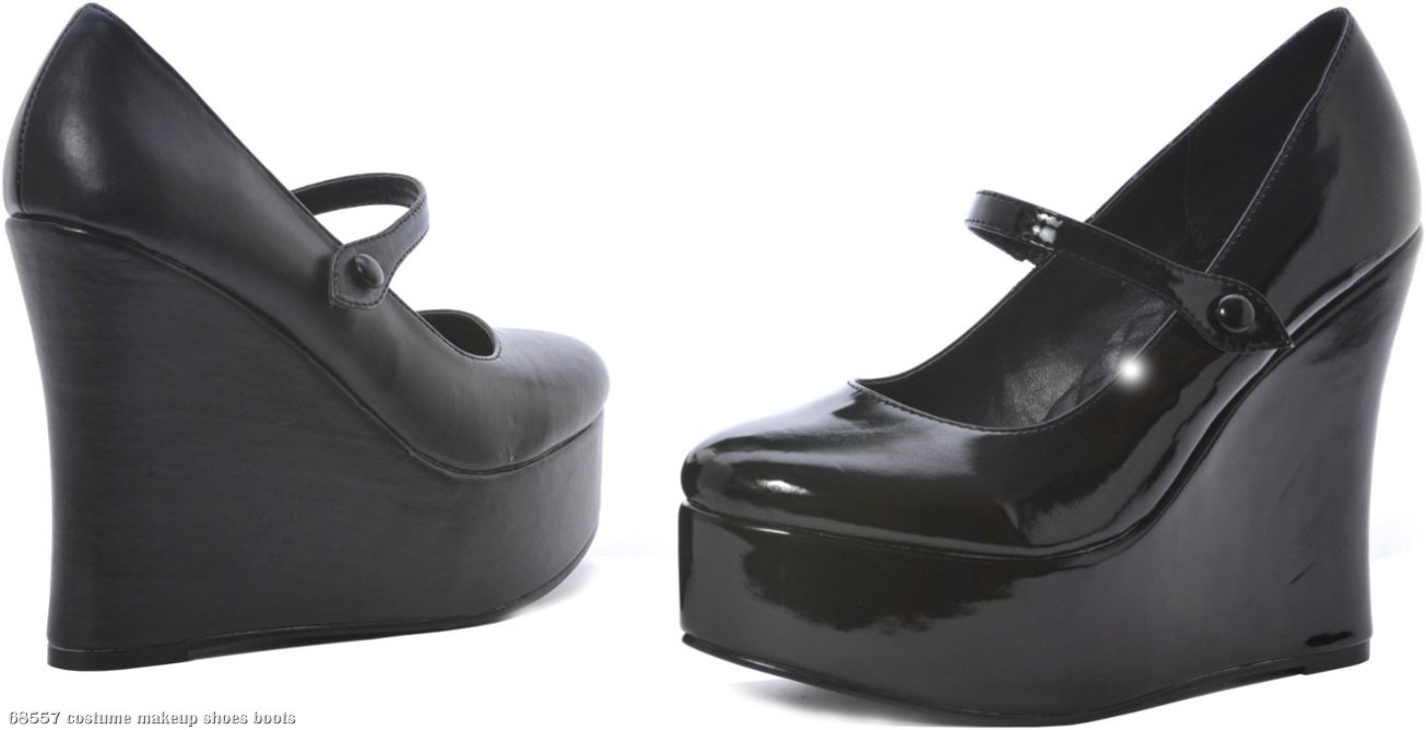 Wedge (Black) Adult Shoes - Click Image to Close