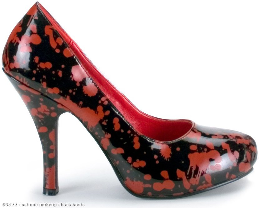 Red Blood Splatter Shoes Adult-Black - Click Image to Close