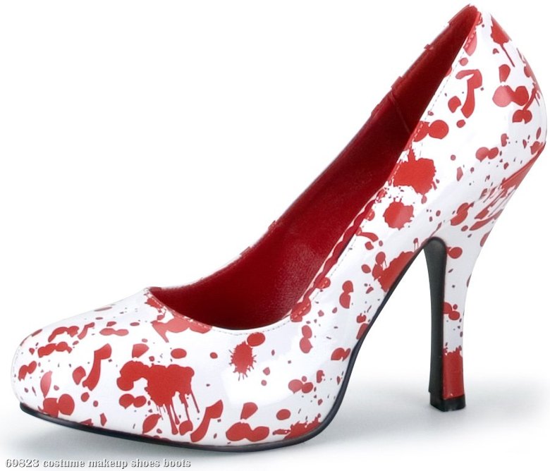 Red Blood Splatter Shoes Adult White - Click Image to Close