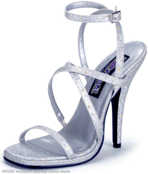 Silver Mini Glitter Heels Adult - Click Image to Close