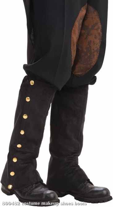 Steampunk Male Spats Black Adult - Click Image to Close