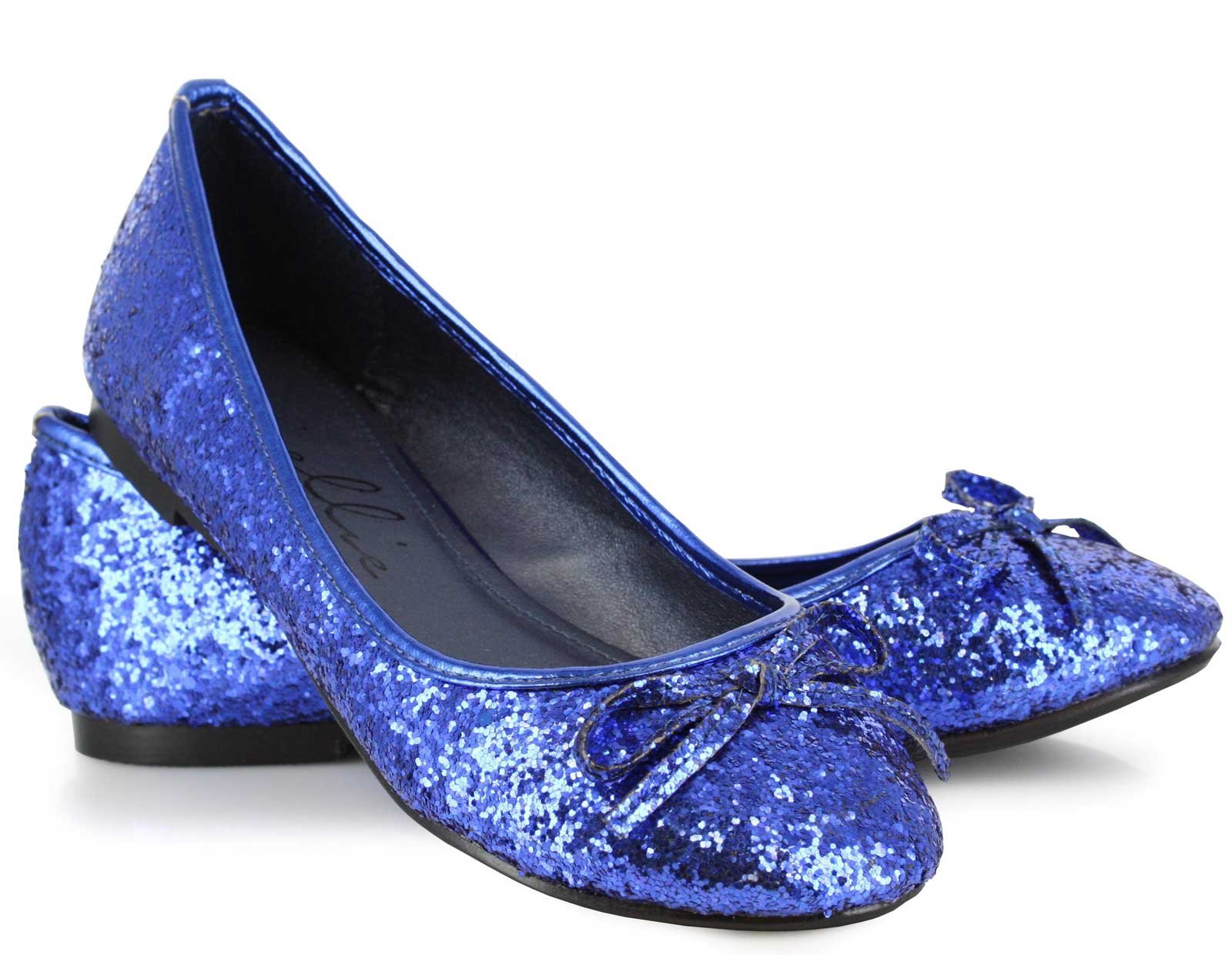 Mila Blue Glitter Adult Ballet Flats - Click Image to Close