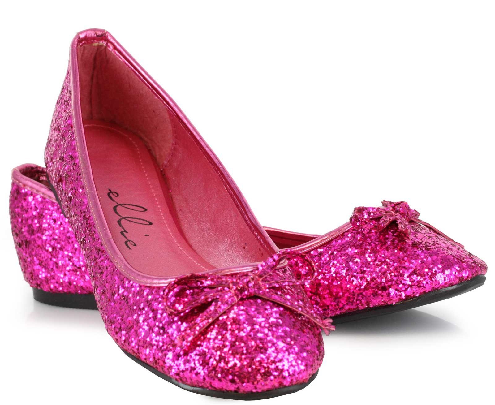 Mila Fuschia Glitter Adult Ballet Flats - Click Image to Close