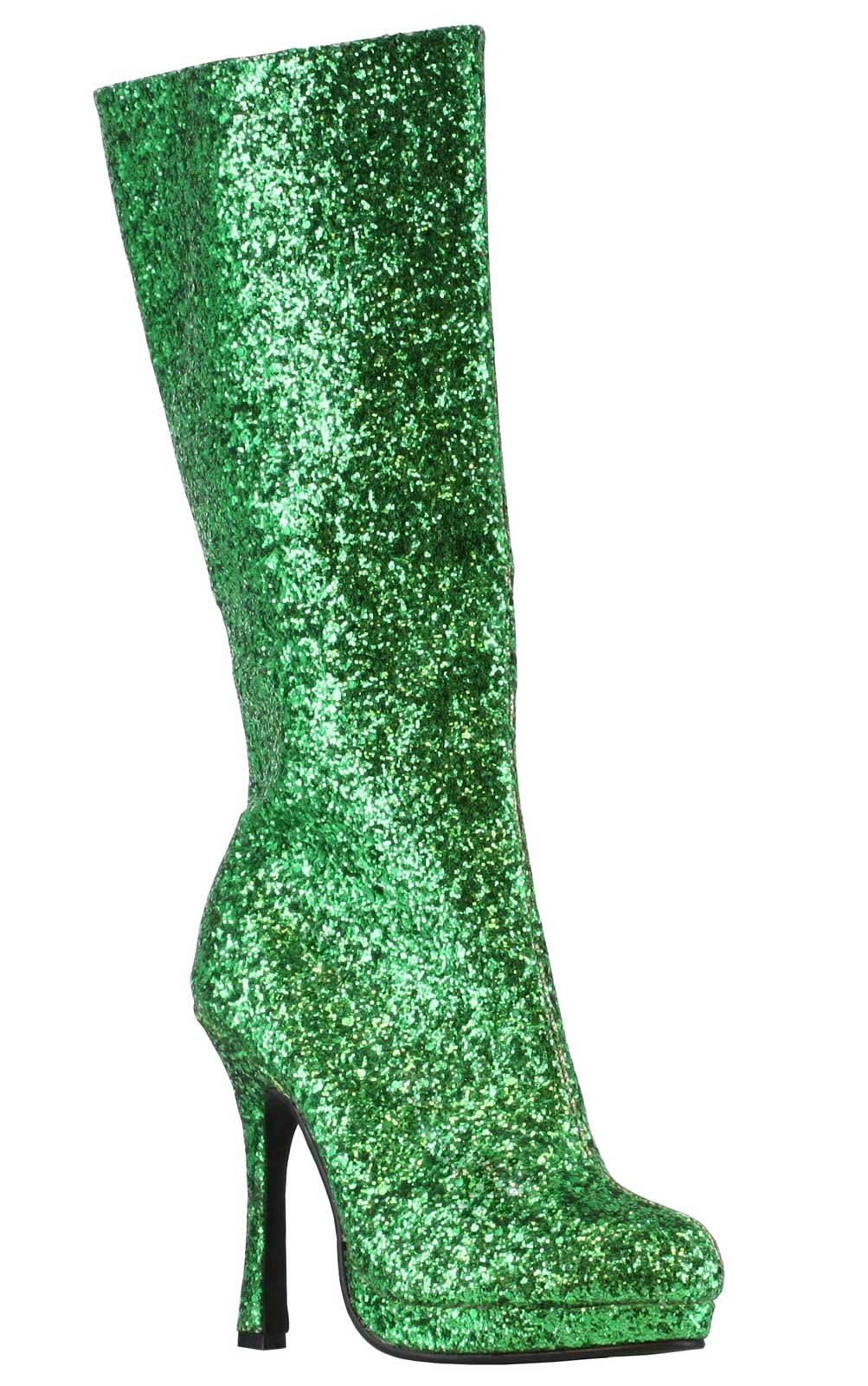 Green Glitter Adult Boots - Click Image to Close