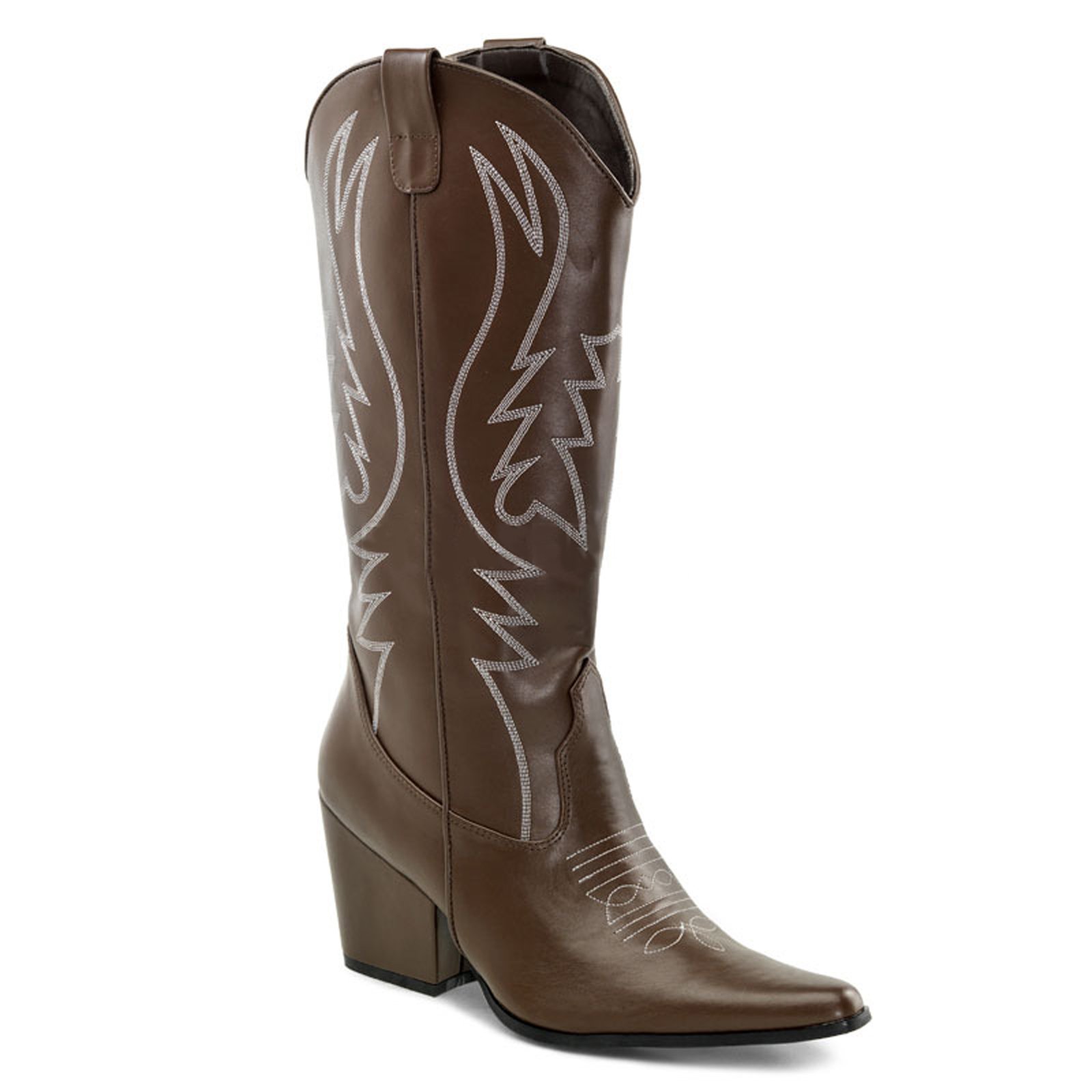 Western Cowboy (Brown) Female Adult Boots - Click Image to Close