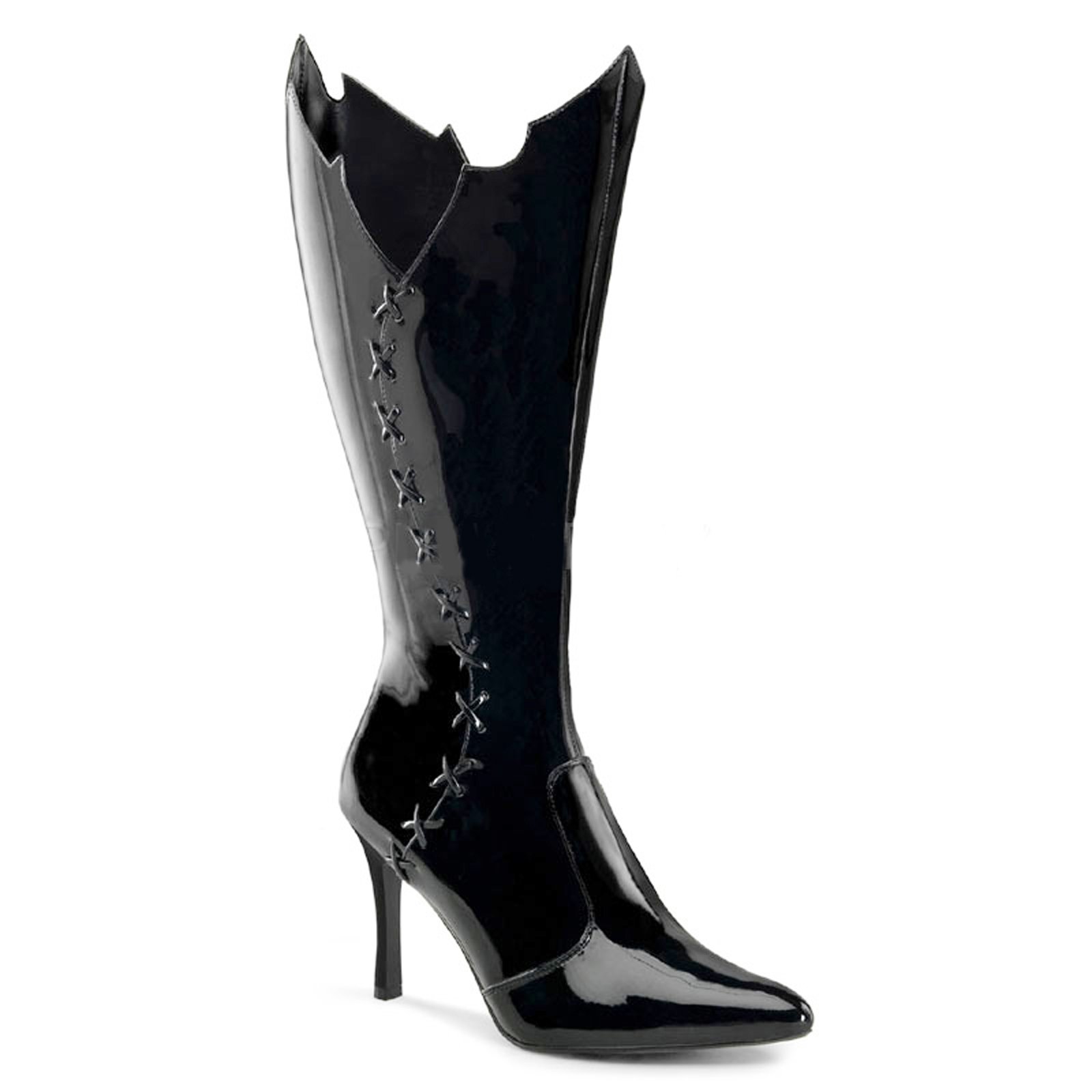 Darkness (Black Patent) Adult Boots - Click Image to Close