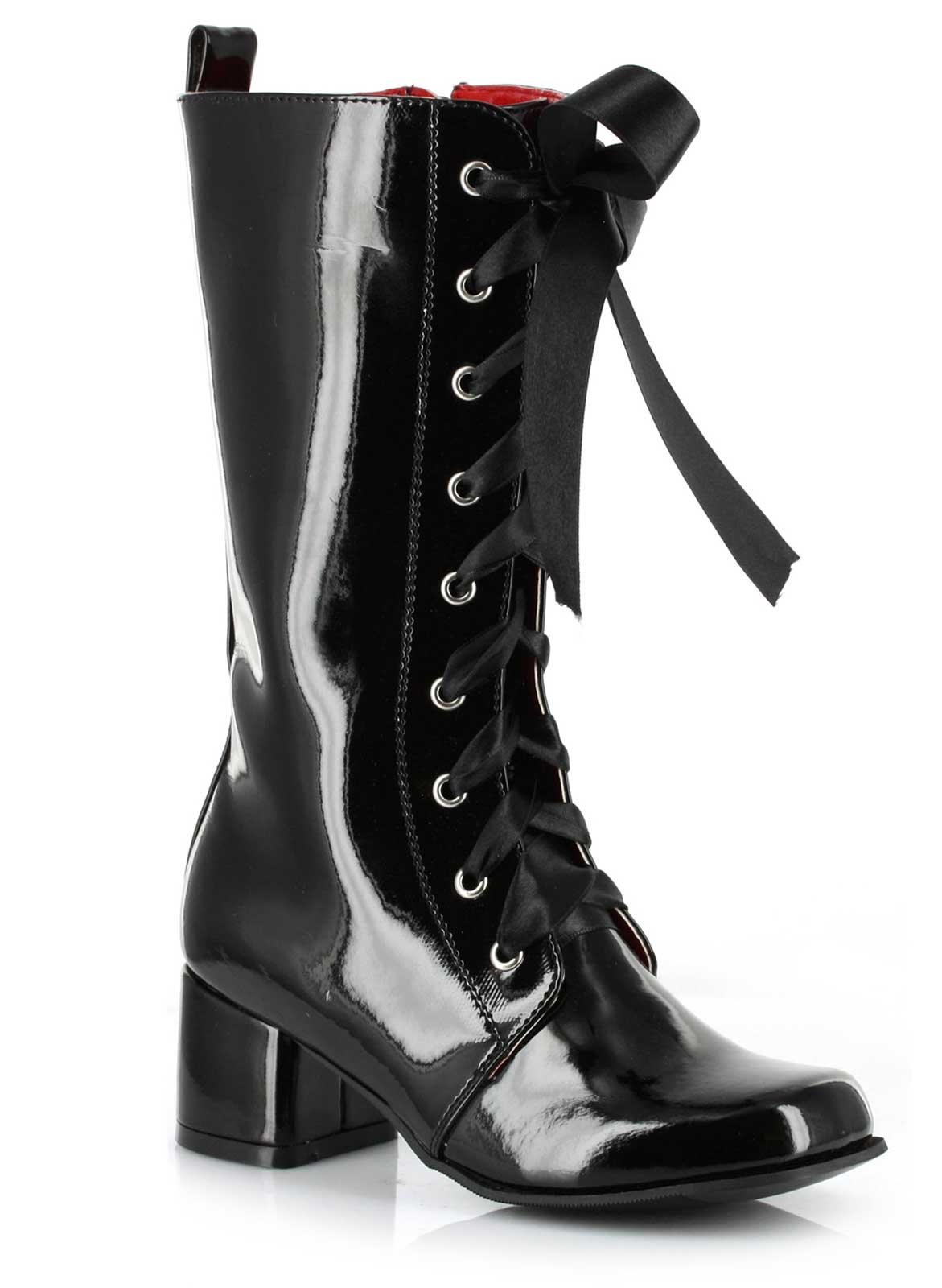 Black Lace - Up Child Boots - Click Image to Close