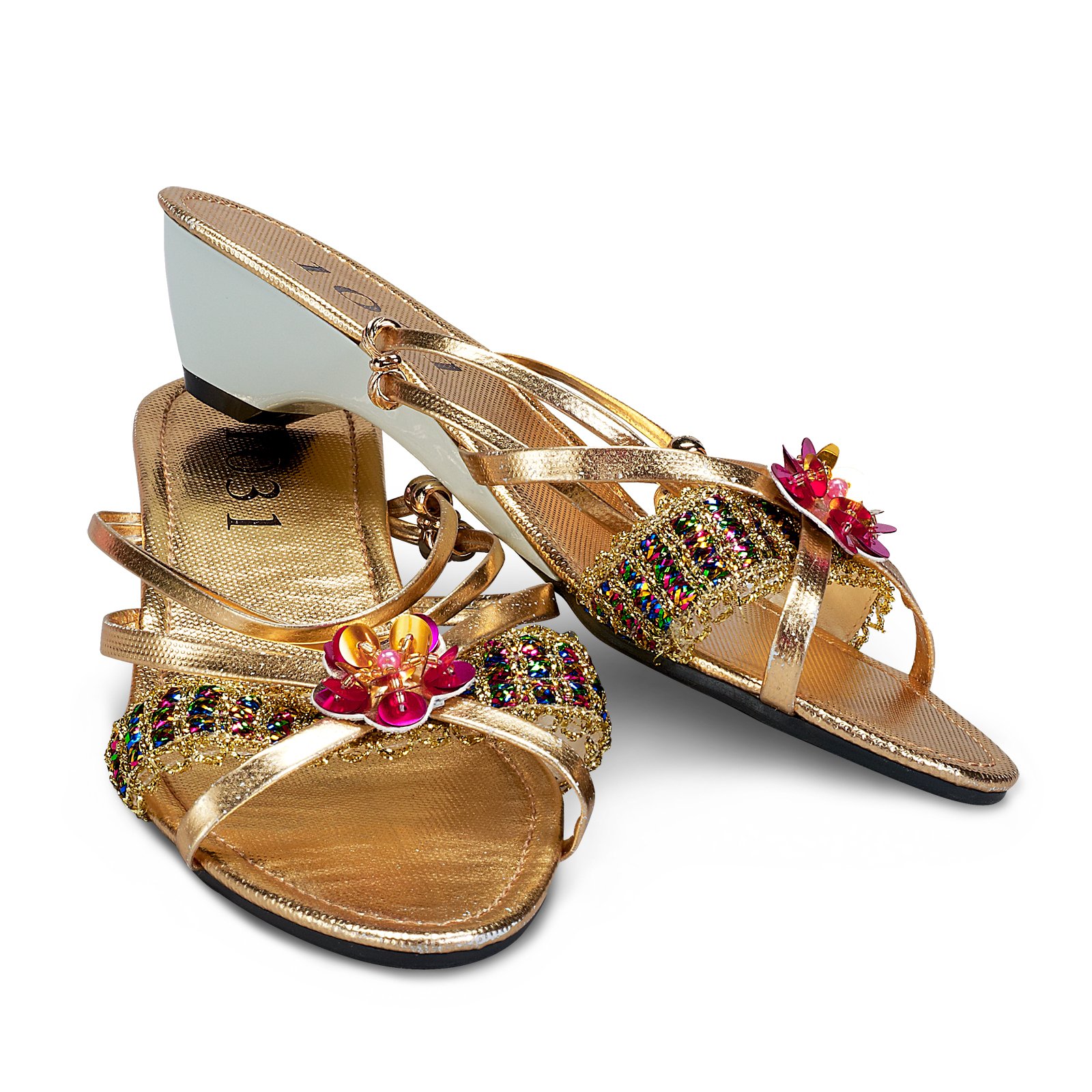 Gold Jewel Child Slippers - Click Image to Close