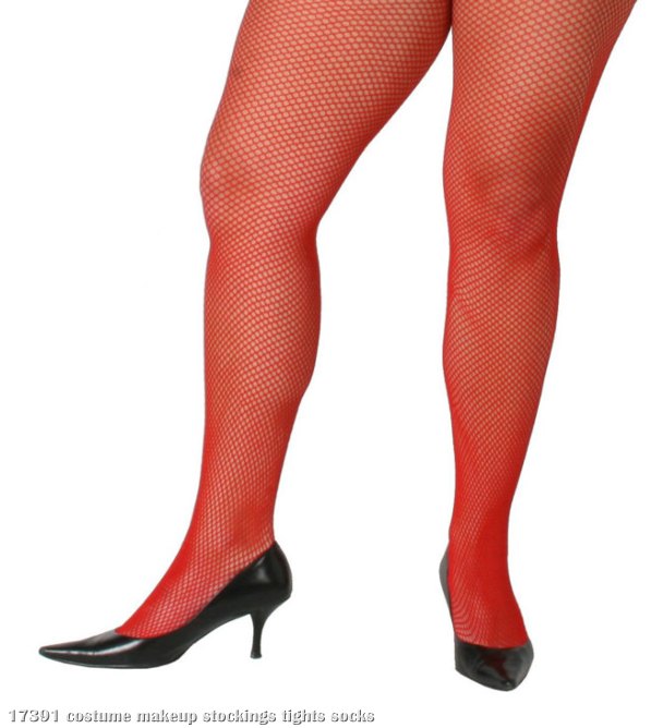 Fishnet Pantyhose Standard Red