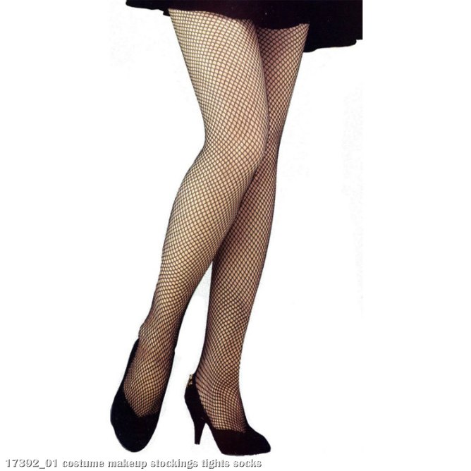 Fishnet Pantyhose Standard White - Click Image to Close