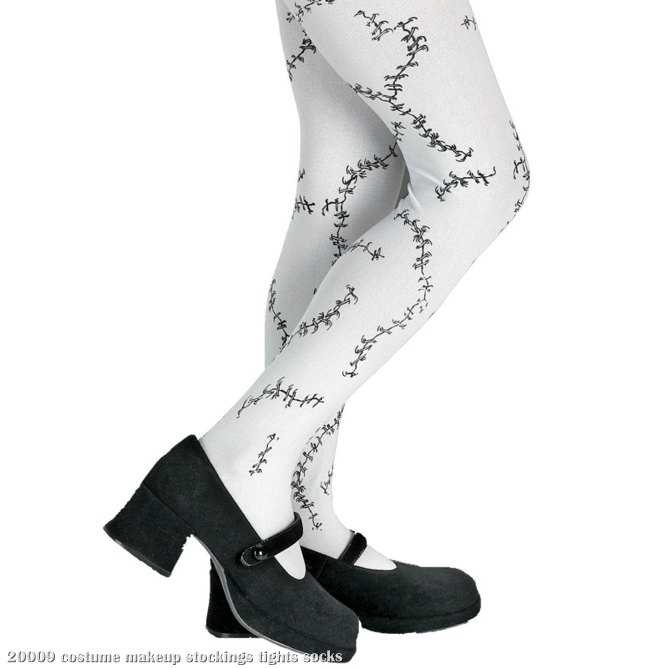 Stitched (White) Child Tights - Click Image to Close