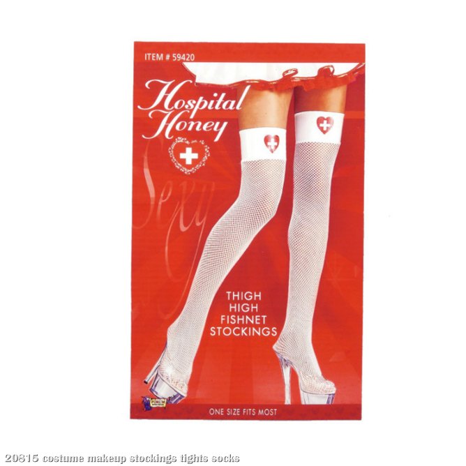 Hospital Honey - Nurse Fishnet Thigh Highs - Click Image to Close