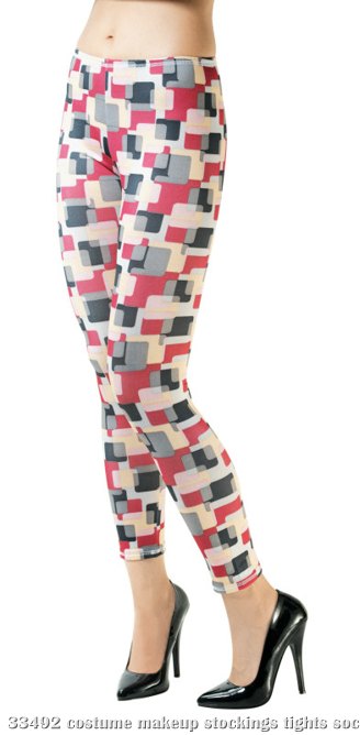 Mod Squares Footless Leggings - Click Image to Close