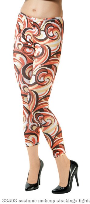 Tangerine Swirlee Footless Leggings - Click Image to Close