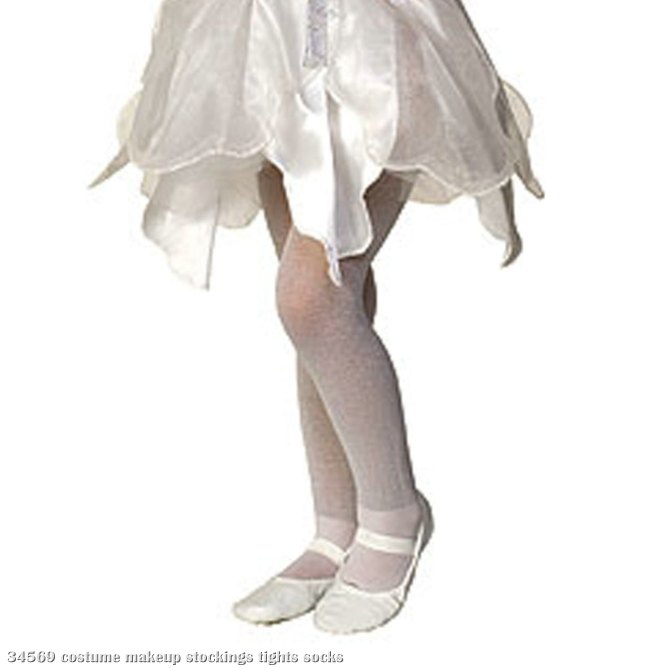 White Sparkle Tights - Child - Click Image to Close