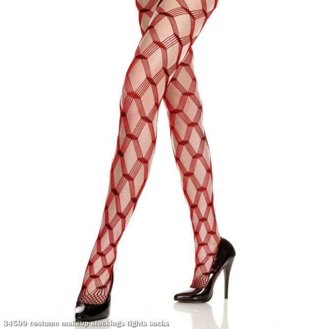 Diamond Lace Pantyhose - Adult - Click Image to Close