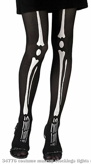 Skeleton Tights Adult - Click Image to Close