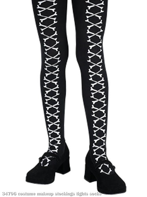 Crossed Bones Girls Tights - Click Image to Close