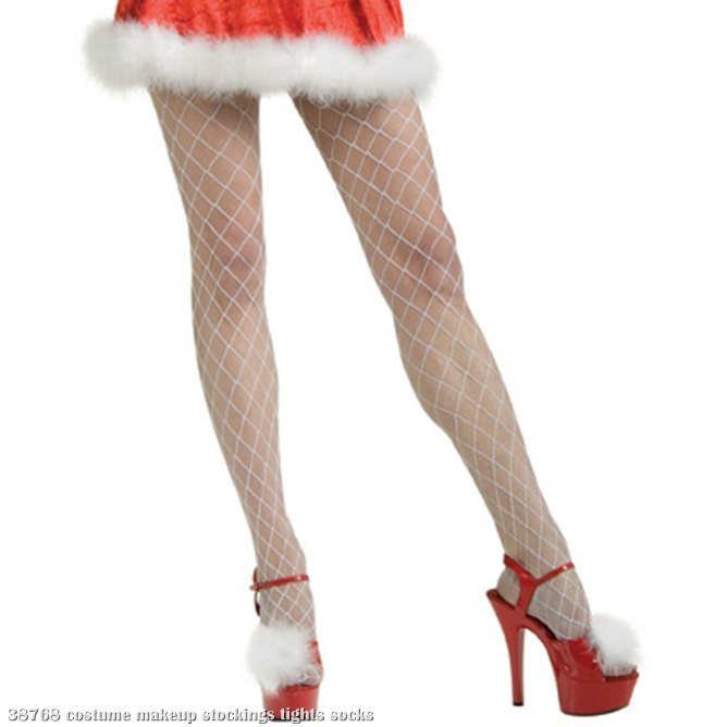 White Fence Net Stockings Adult