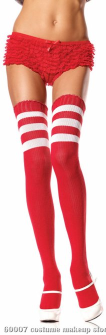 Athletic Ribbed Thigh Highs Adult - Click Image to Close
