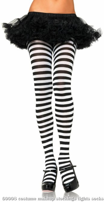 Striped Nylon Tights Plus Adult