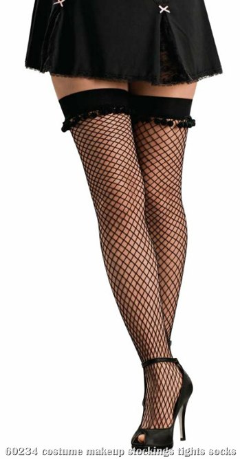 Pom Pom Thigh Highs Black Adult - Click Image to Close