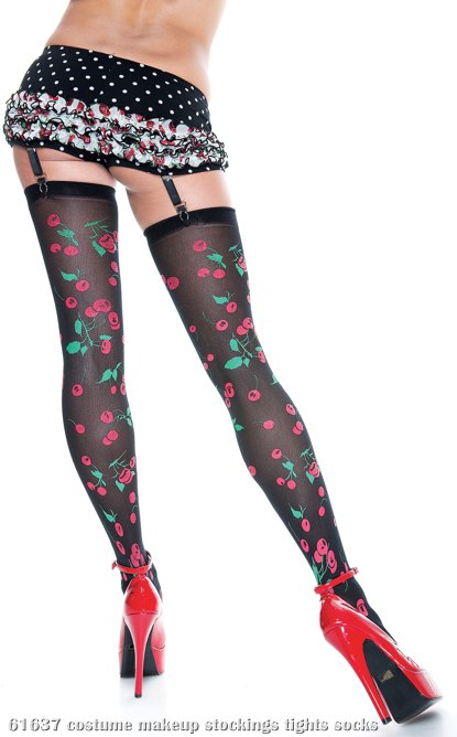 Black Hotpants with Cherry Hosiery