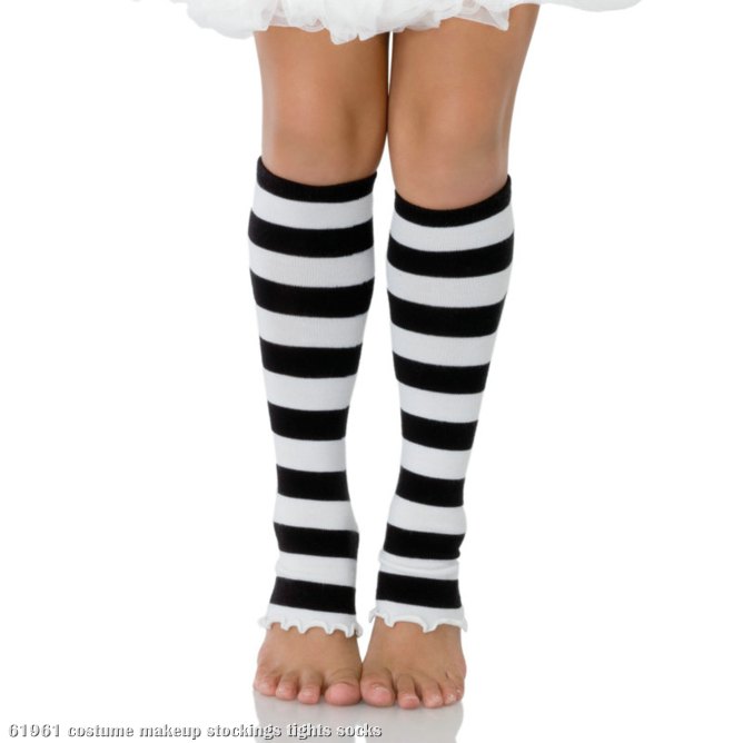 Striped (Black/White) Child Leg Warmers