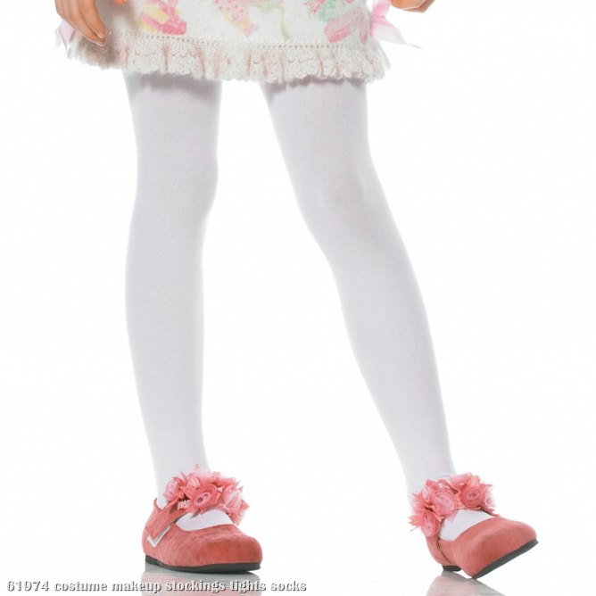 White Opaque Tights Child - Click Image to Close