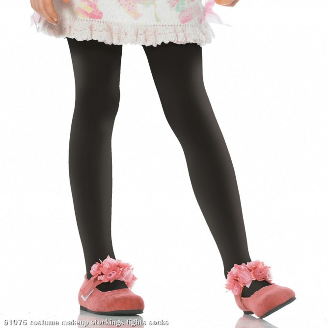 Black Opaque Tights Child - Click Image to Close