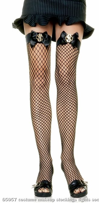 Industrial Net Thigh Highs with Dollar Sign Adult