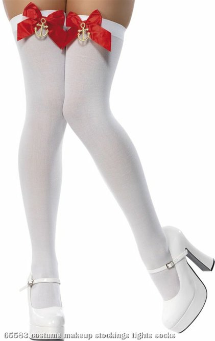 Anchor Thigh High Stockings Adult - Click Image to Close