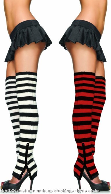 Extra Long Striped Leg Warmers Adult