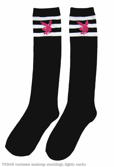 Playboy Knee-High Striped (Black/White) Adult Socks