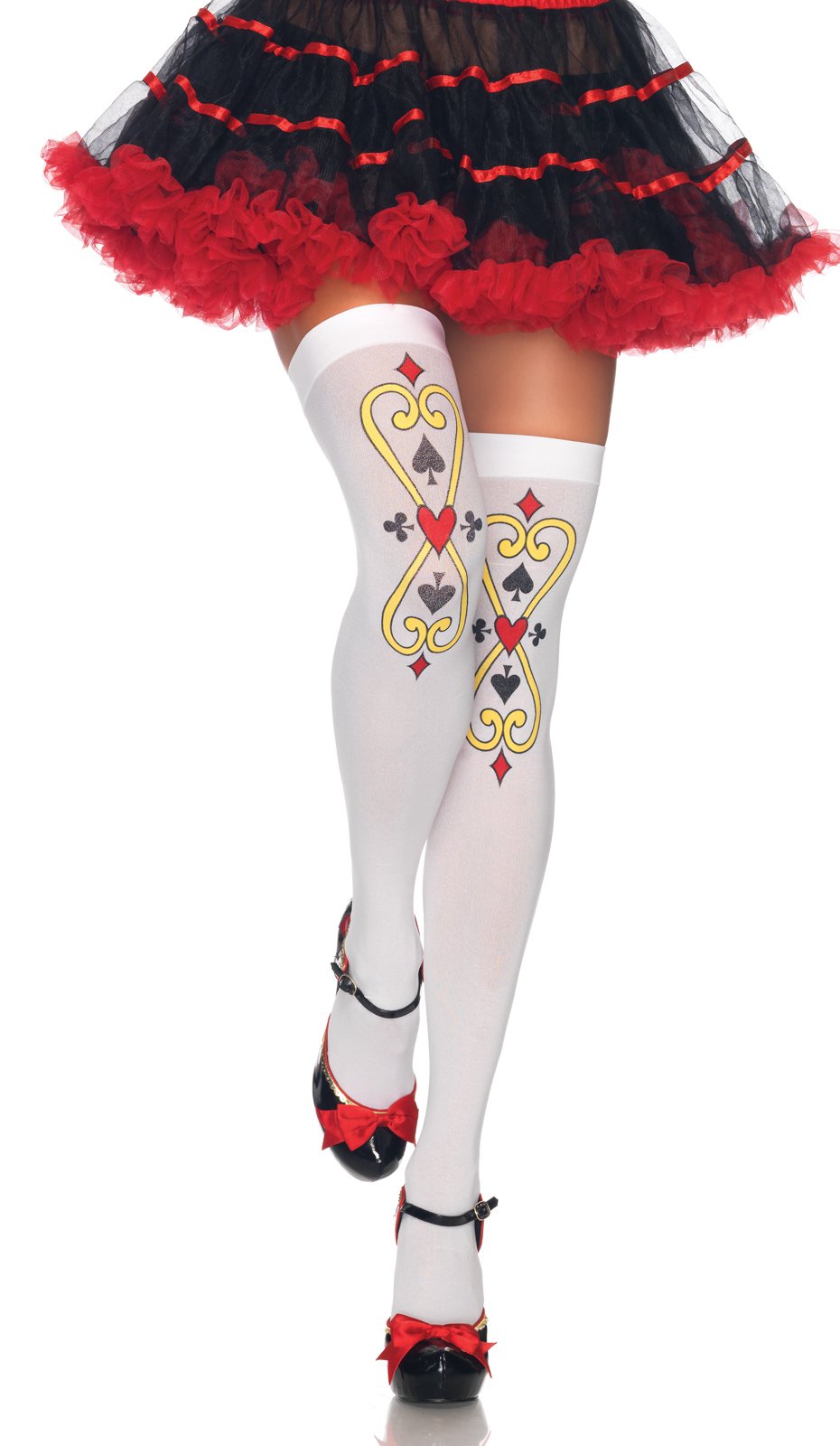 Follow Suit Playing Card Thigh Highs (Adult)