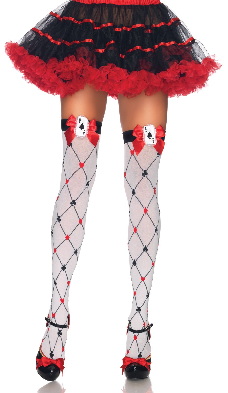 Diamond Card Suit with AppliqueThigh Highs (Adult) - Click Image to Close