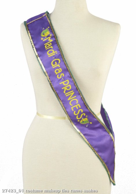 Mardi Gras Princess Flashing Sash - Click Image to Close
