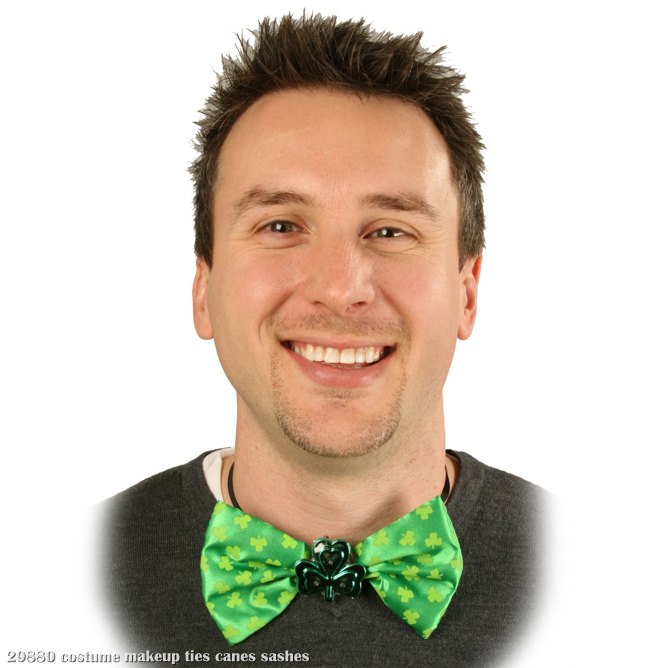 St. Patrick's Day Light Up Bow Tie - Click Image to Close
