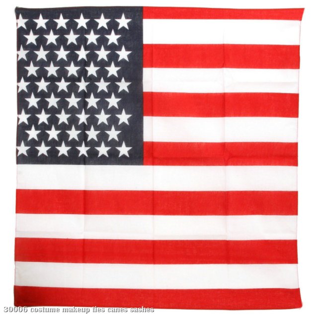 American Flag Printed Bandana - Click Image to Close