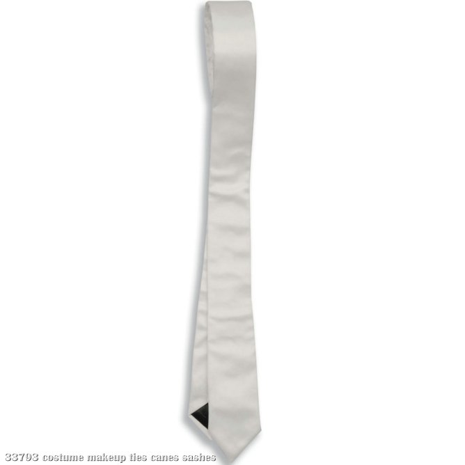 50's Skinny White Tie