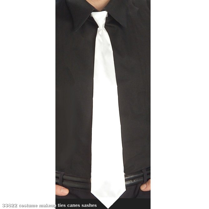 White Long Tie - Click Image to Close
