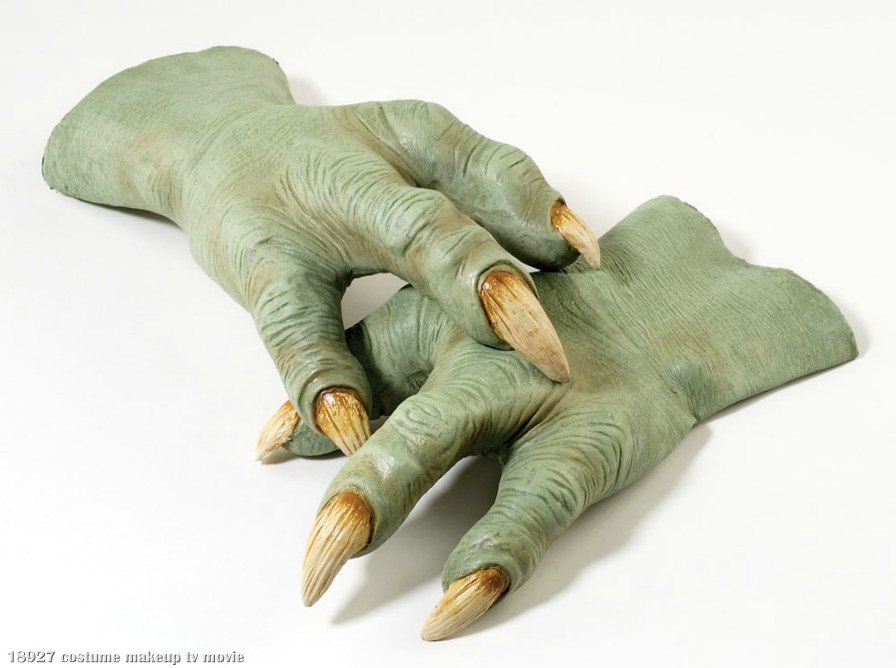 Star Wars Yoda Latex Hands - Click Image to Close