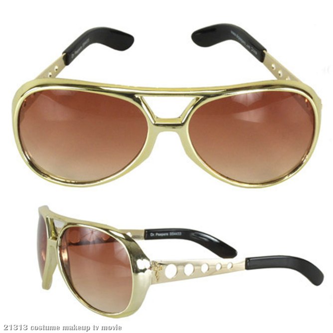 Elvis Signature Glasses Gold - Click Image to Close