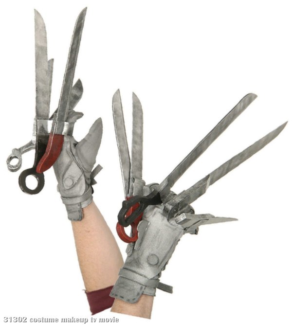Edward Scissorhands Deluxe Gloves Adult - Click Image to Close