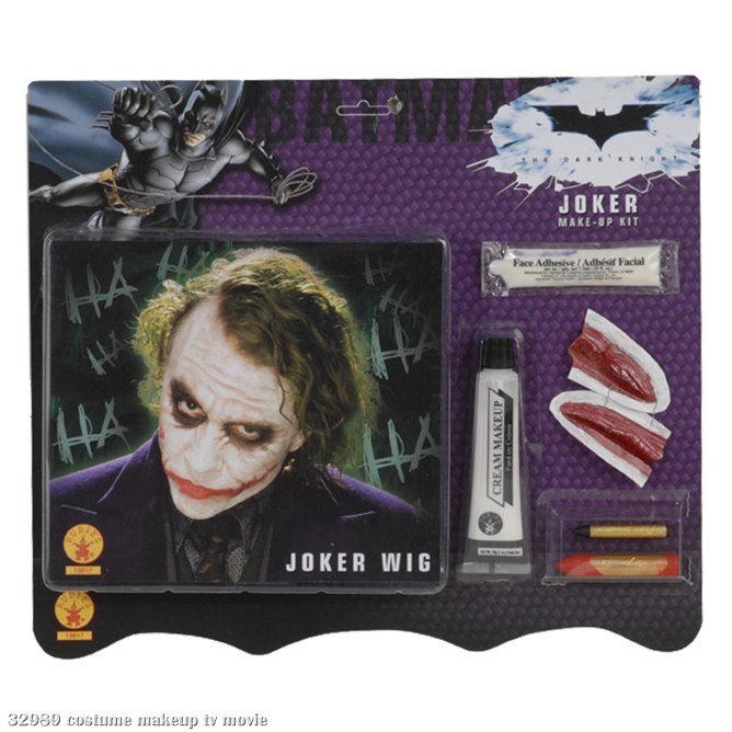 Batman Dark Knight - Deluxe Joker Wig / Makeup Accessory Kit (Ad - Click Image to Close