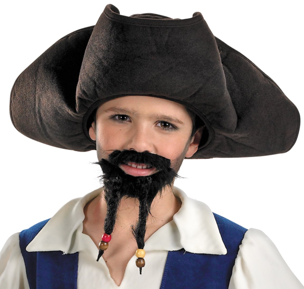 Pirates of the Caribbean 4 On Stranger Tides - Pirate's Hat With Moustache And Goatee (Child)