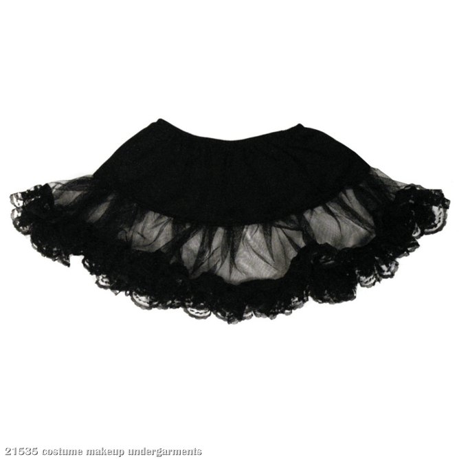 Lace Petticoat (Black) Plus Adult - Click Image to Close