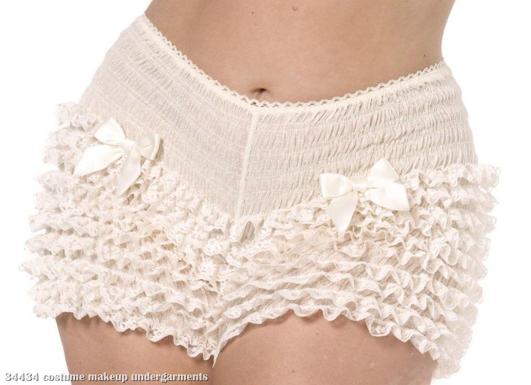 Ruffled Pantaloons - Ivory - Click Image to Close