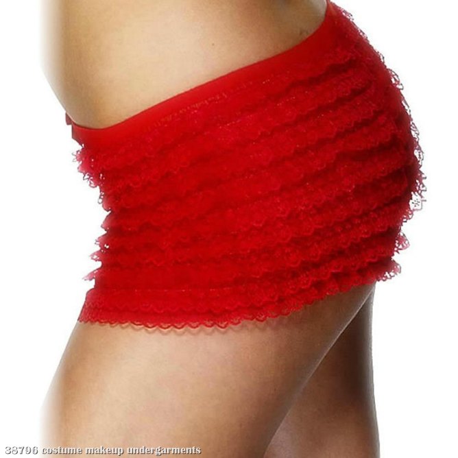 Ruffle Lace Red Panties Adult - Click Image to Close